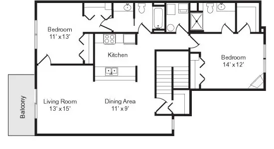 PH bldg#2 2-2 1350sqft floorplan-upper-inner