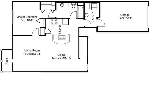 Ridge-View-Terrace-Bldg-5-6-1Bed-Lower Ridge View Terrace 1Bed Lower Floor Plan, Buildings 5&6