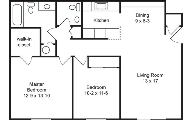 Evergreen Terrace Apartments Floorplan 2