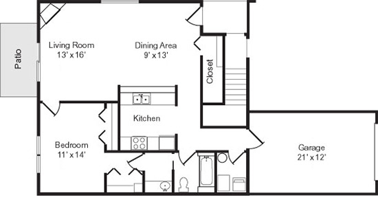 Dittmar Realty - Gateway Terrace Apartments Floorplan 2