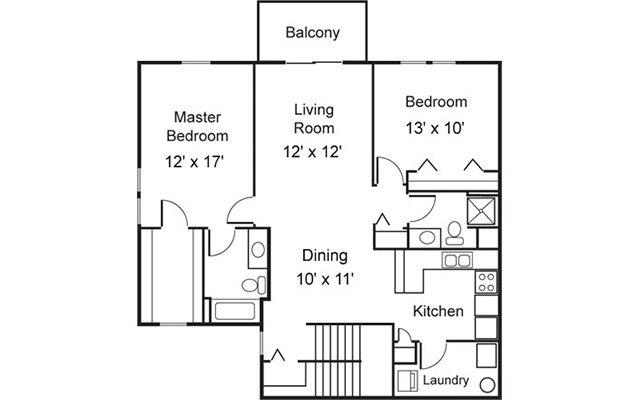 Dittmar Realty - Lake Terrace Apartments Floorplan 4