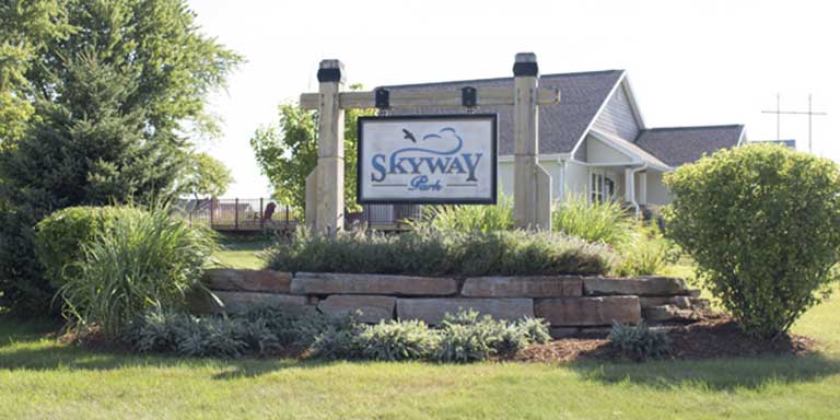 Skyway Park subdivision entrance sign